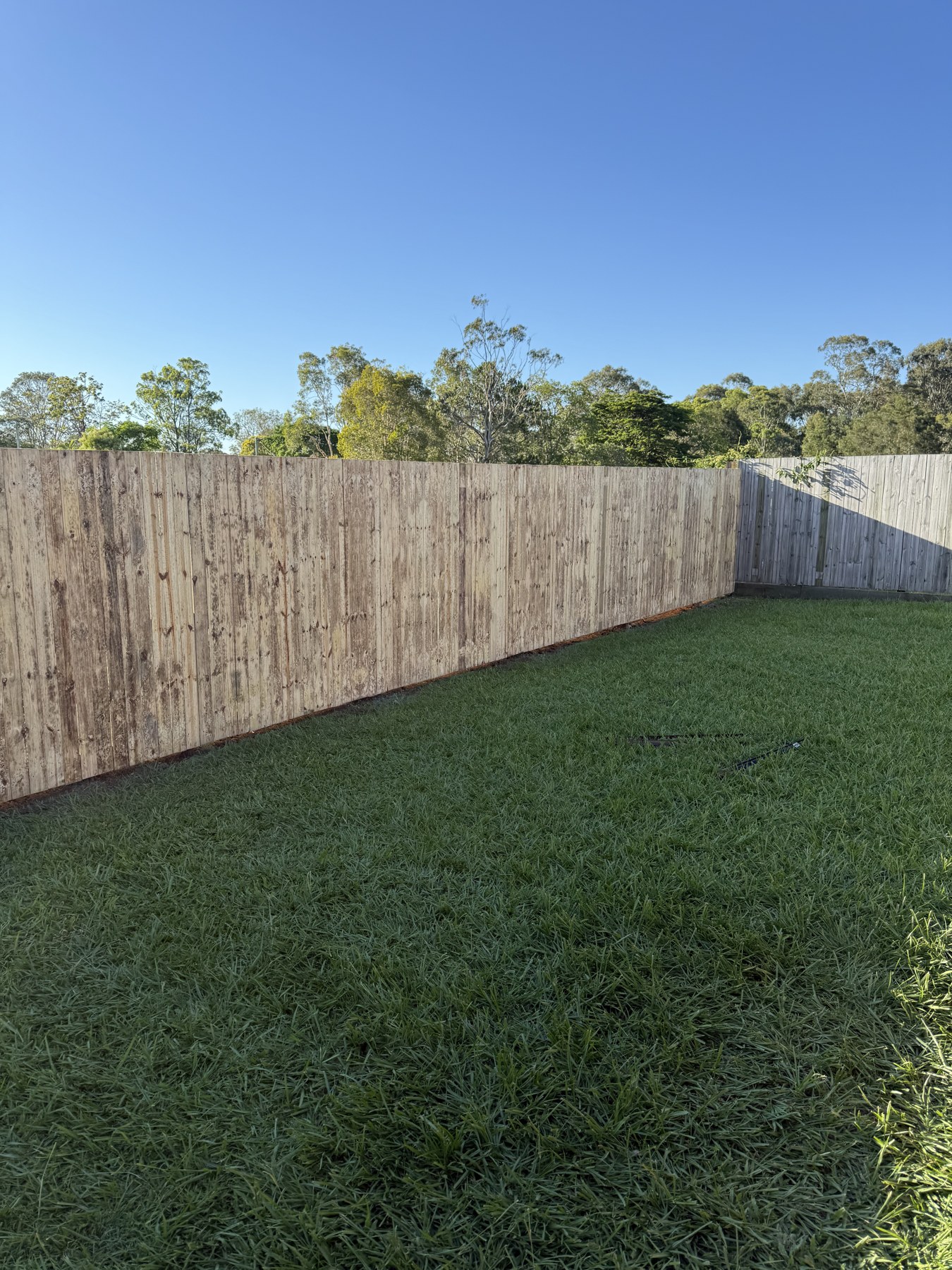 Completed timber backyard fence