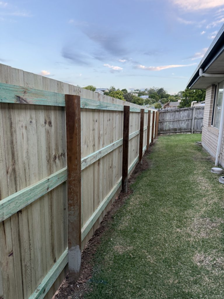 Timber fence along a residential side boundary